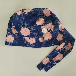 Scrub Cap Blue/Pink Floral